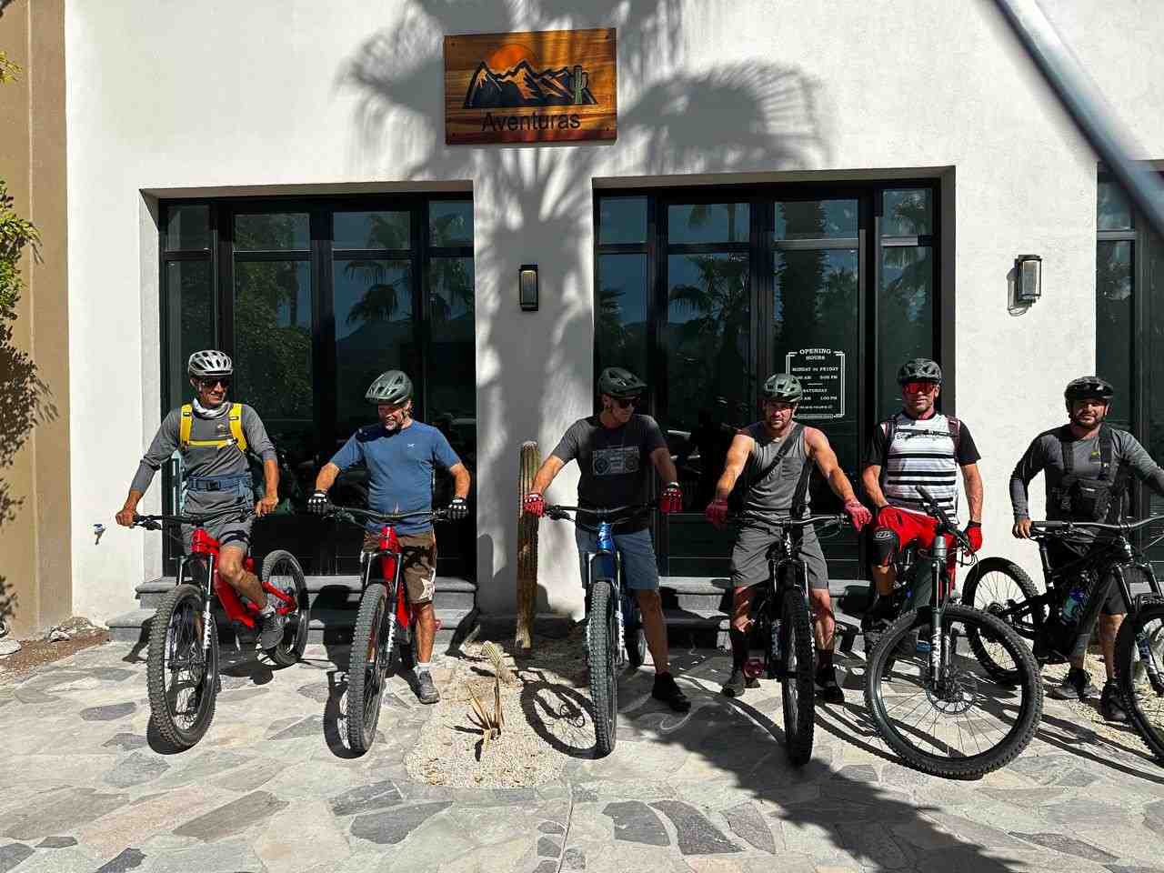 Group of friend with the e bikes